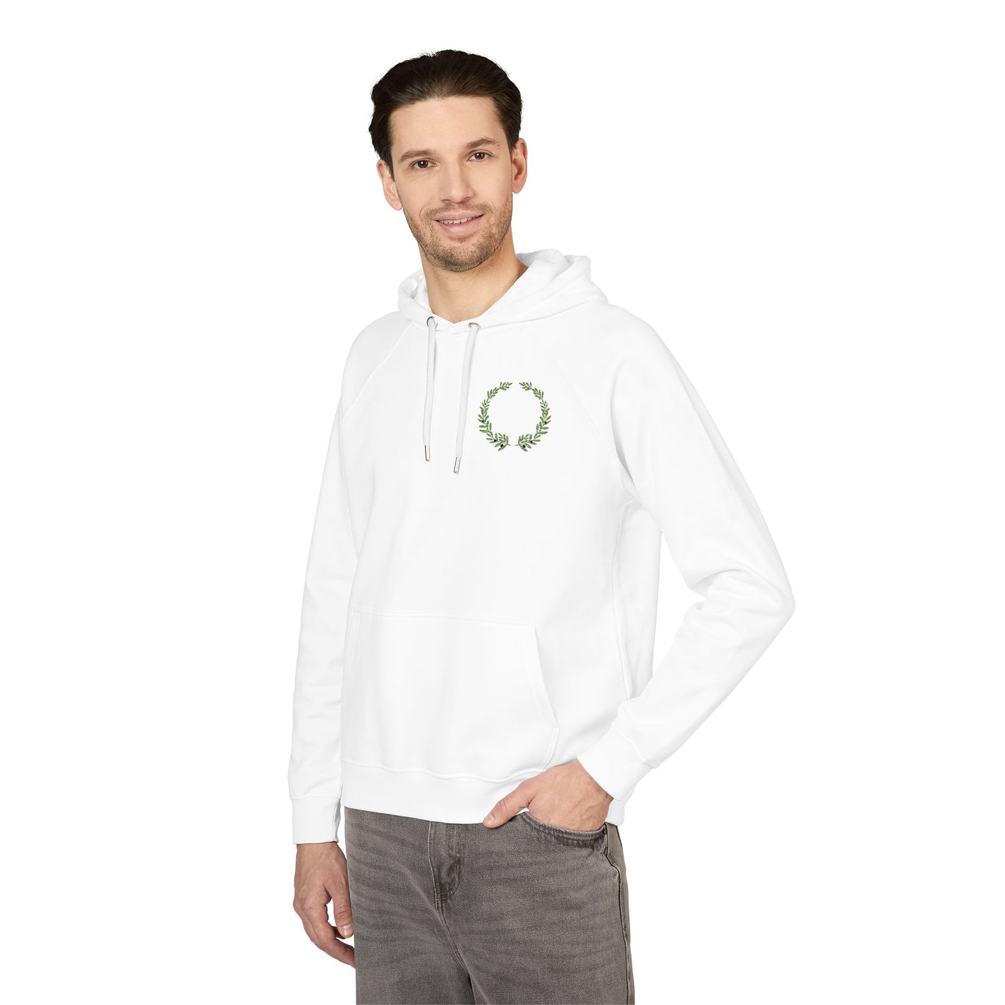 Eco Raglan Hoodie -Wreath Embroidery
